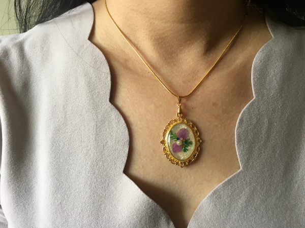 pendentif argenté fait main